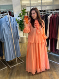 Orange set jurk-blouse