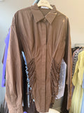 Bruin Blouse met touwtjes