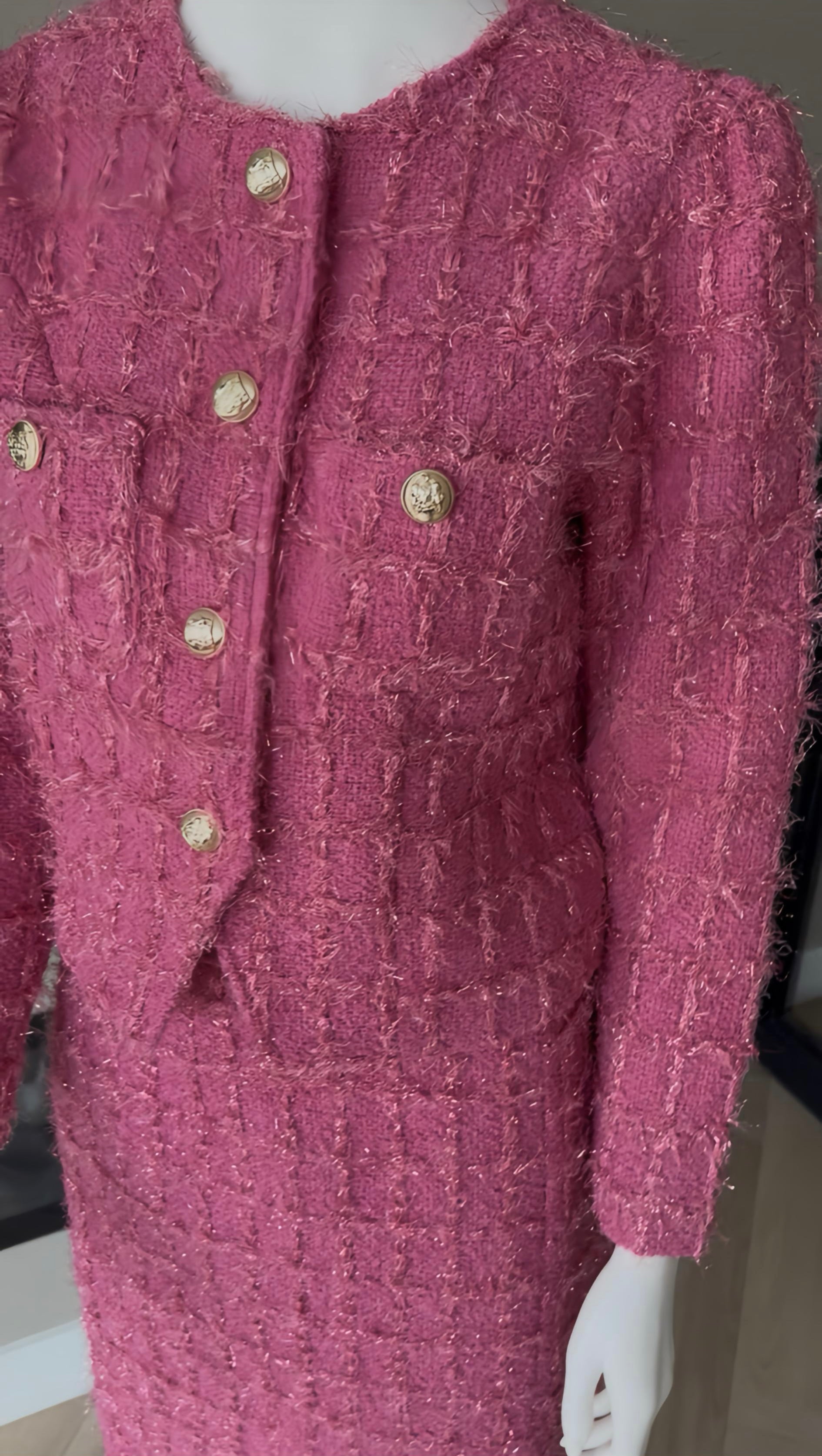 Rosé Élégance Tweed Set