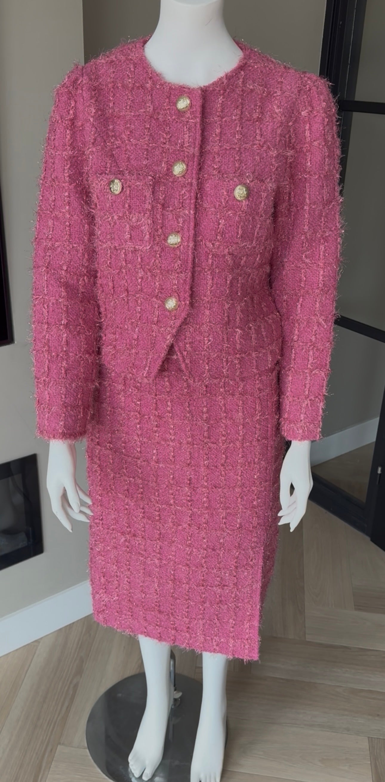 Rosé Élégance Tweed Set