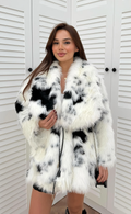 Arctic Noir Faux Fur Coat- Zwart & Wit