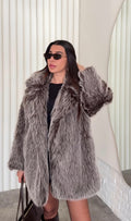 Faux Fur Luxe Coat- Bruin