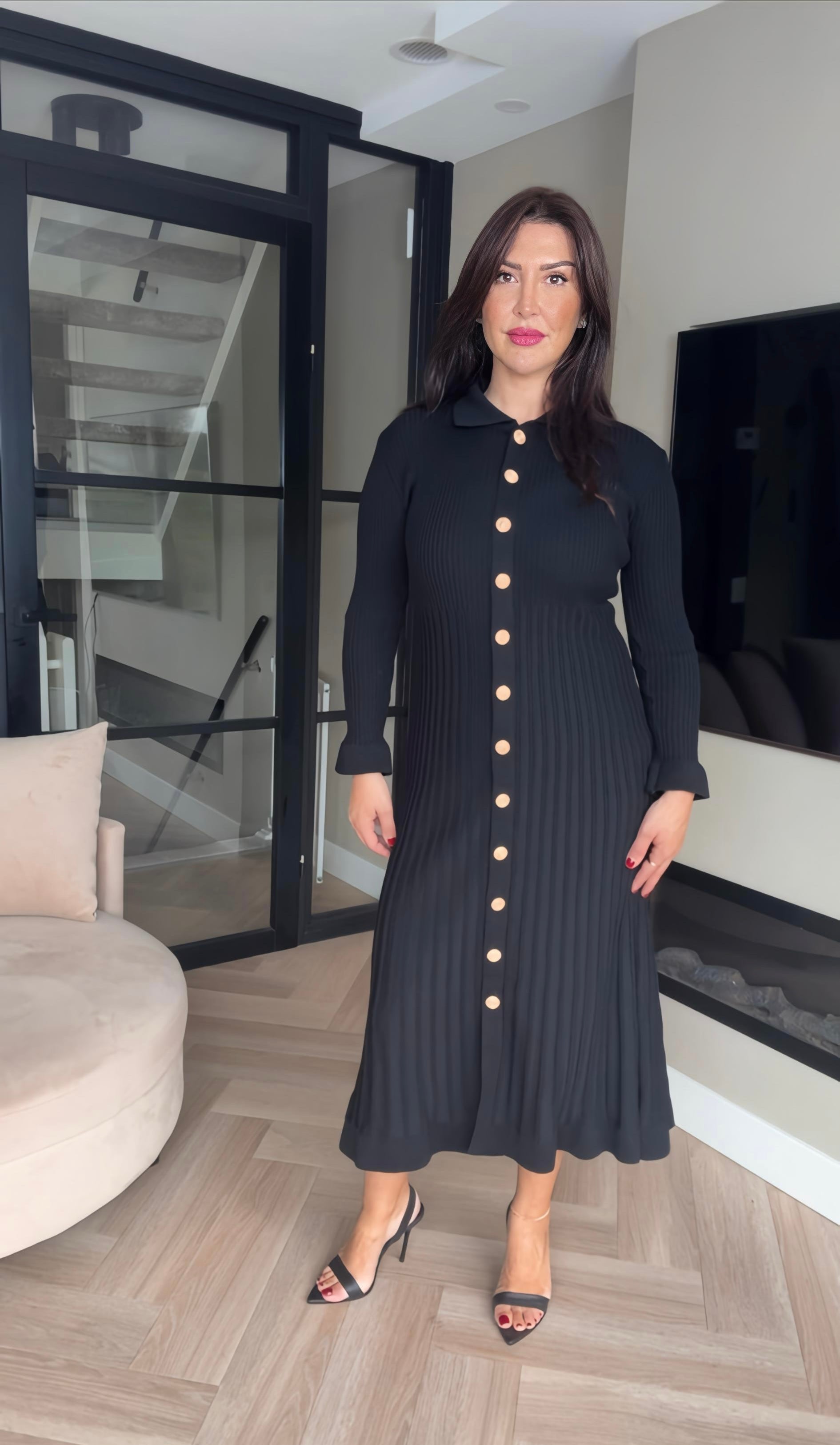 Noir knit Dress- Zwart