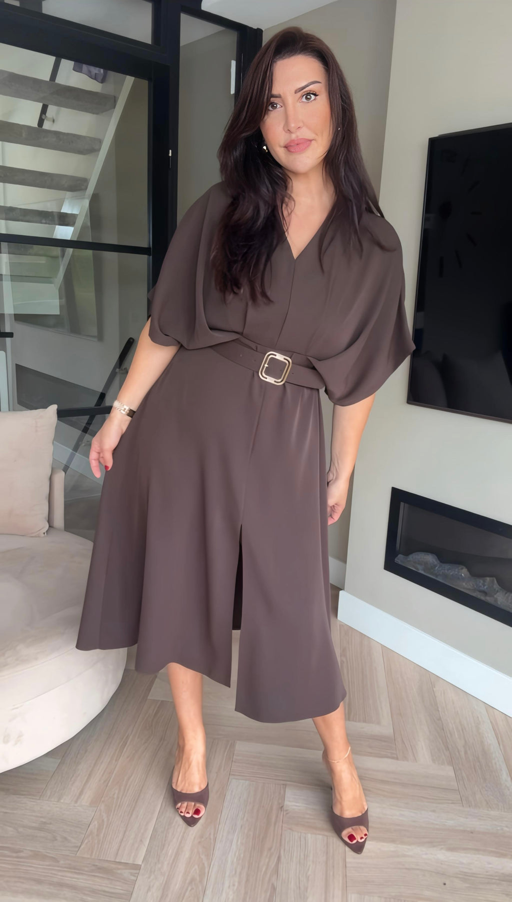 Amara Belted Midi Dress