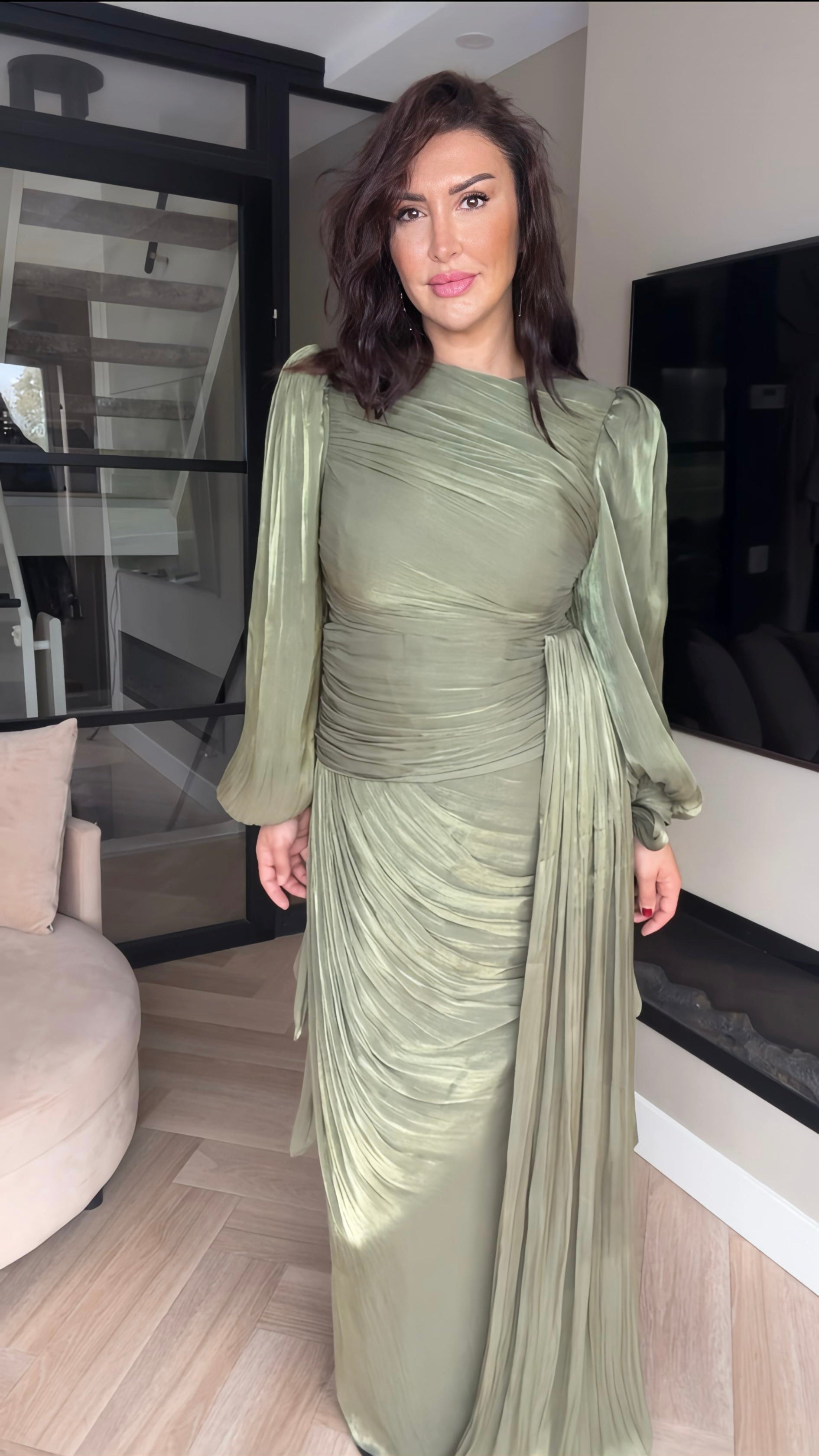 Olive Drape Elegance