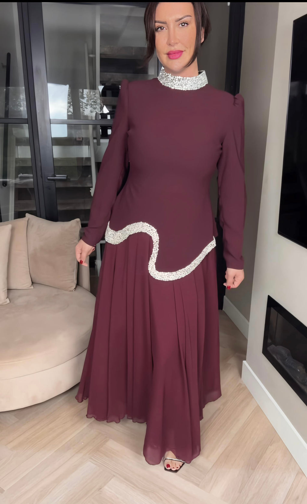 Bordeaux Elegance Avondjurk