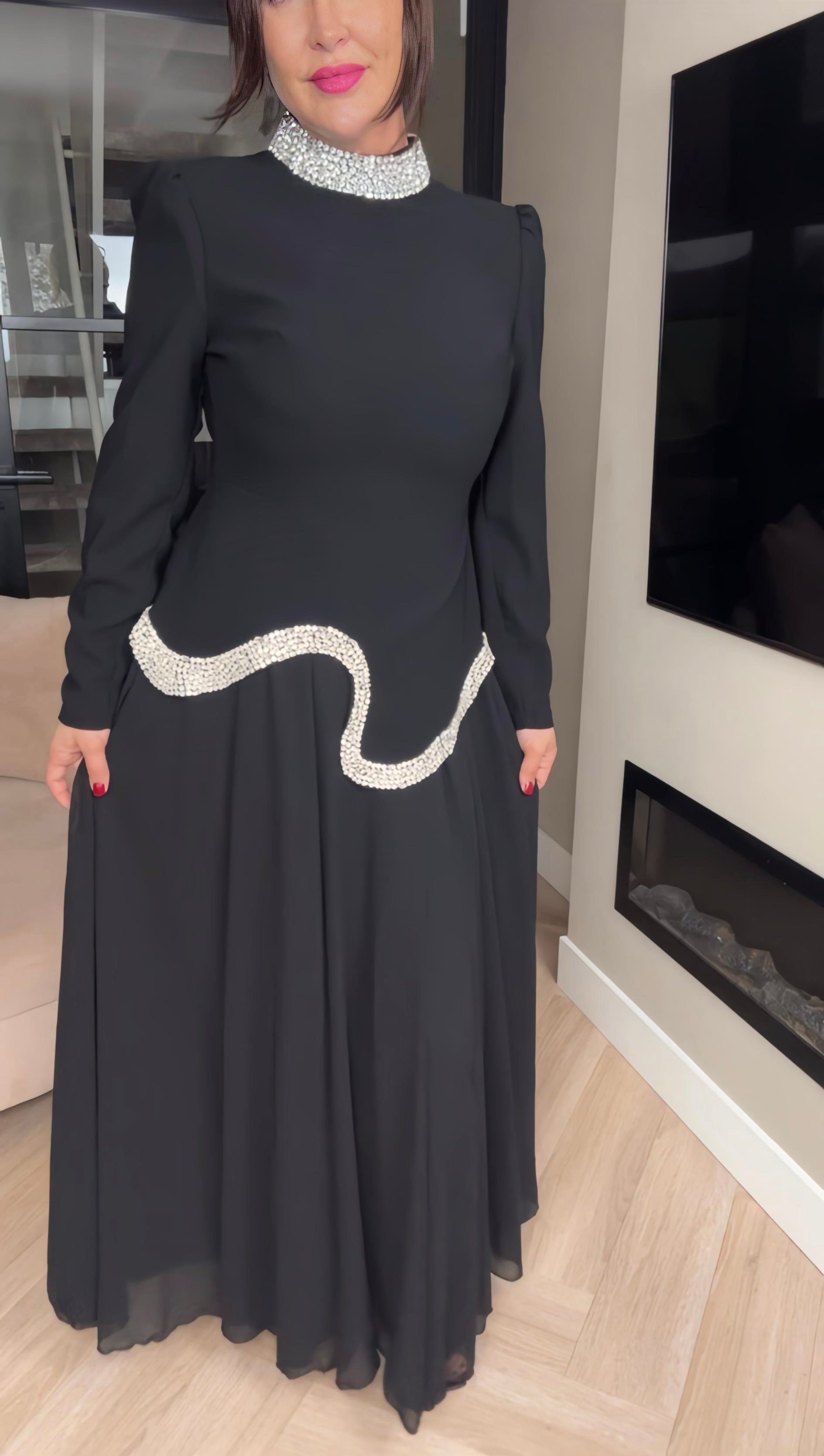Noir Bling Avondjurk