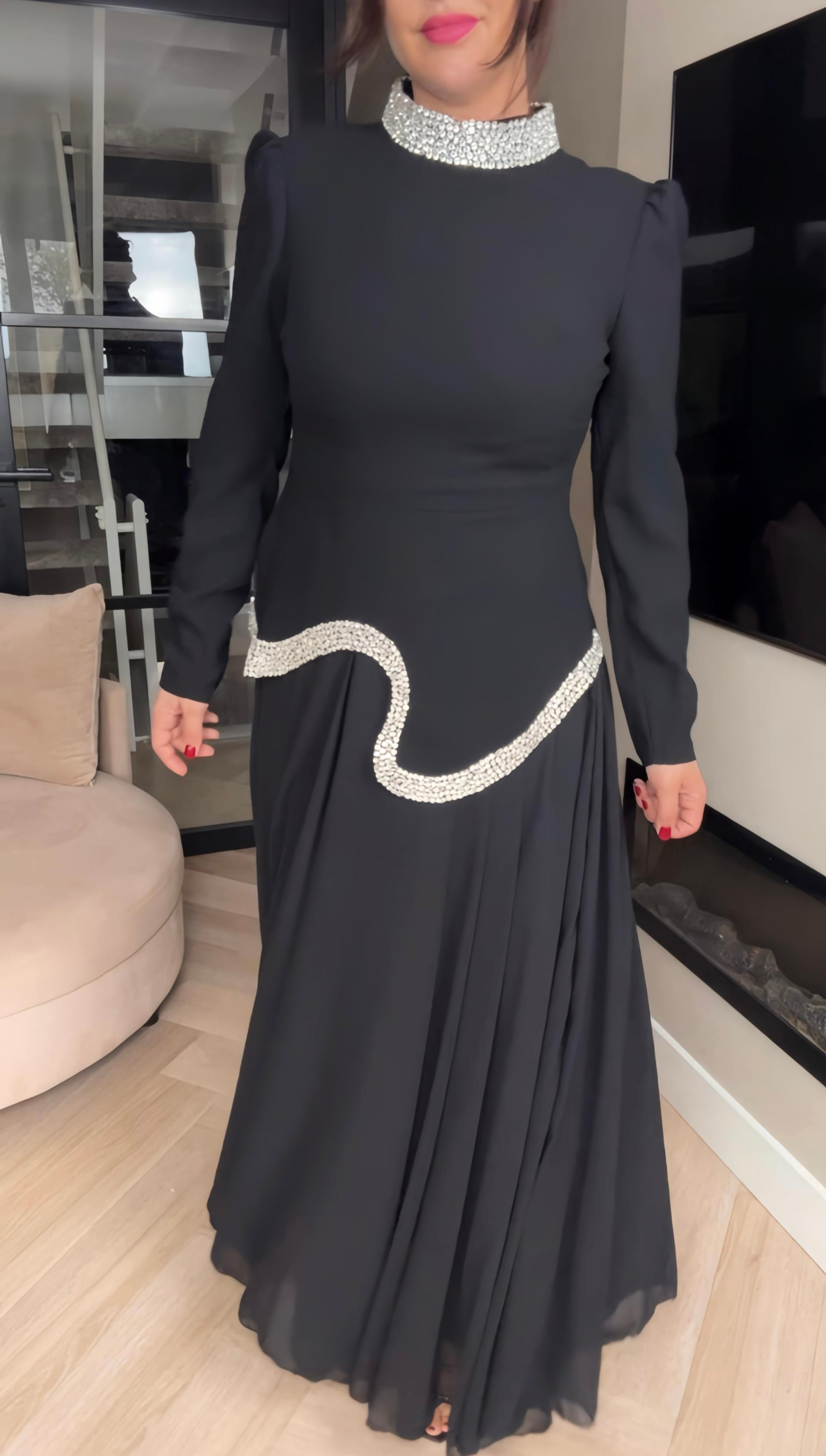 Noir Bling Avondjurk