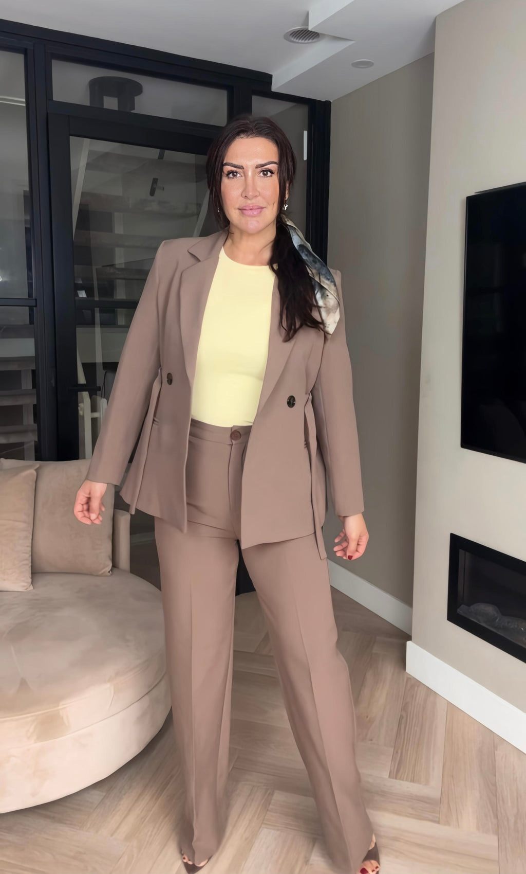 Cappuccino 2-delig blazer set