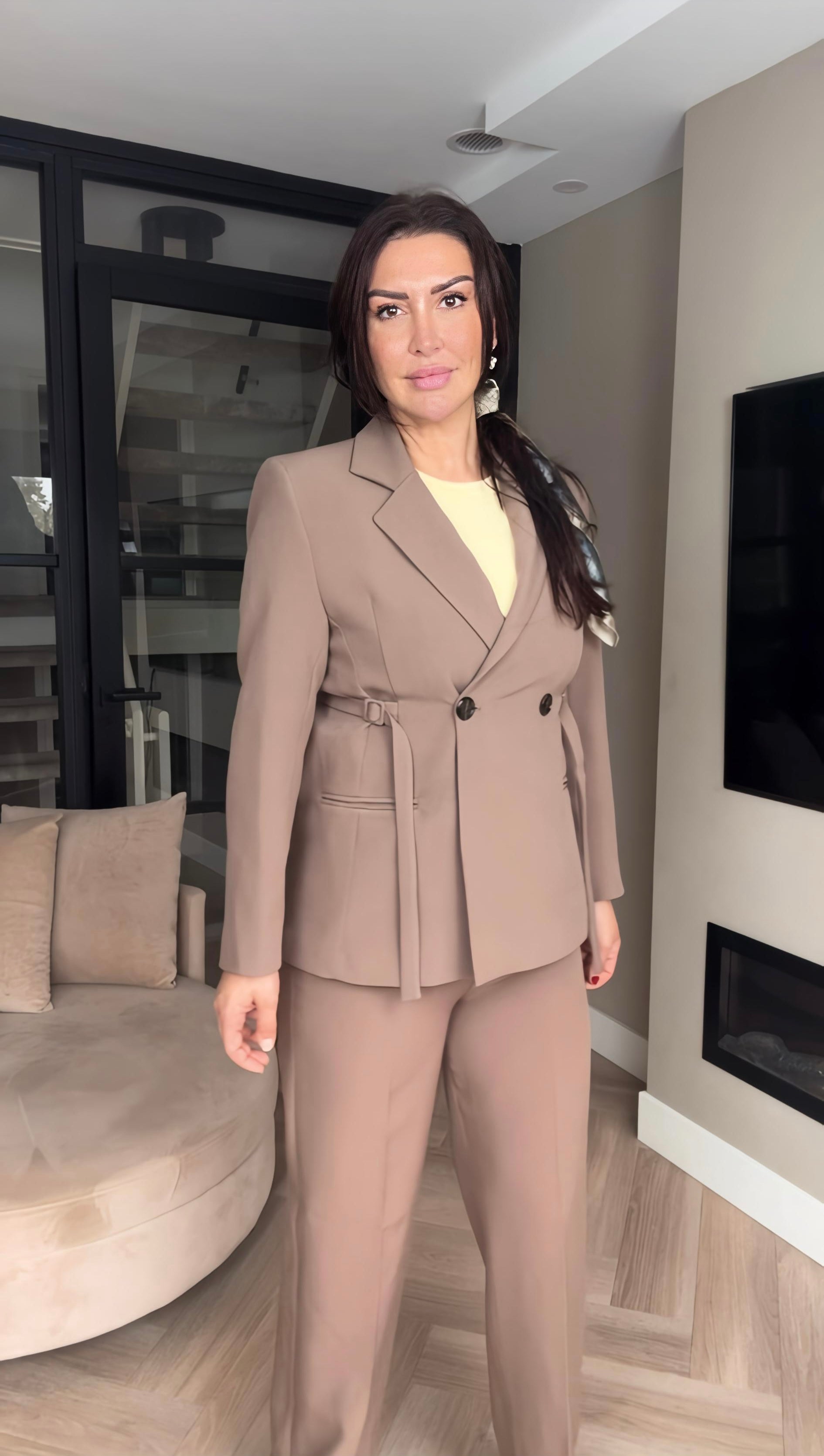 Cappuccino 2-delig blazer set