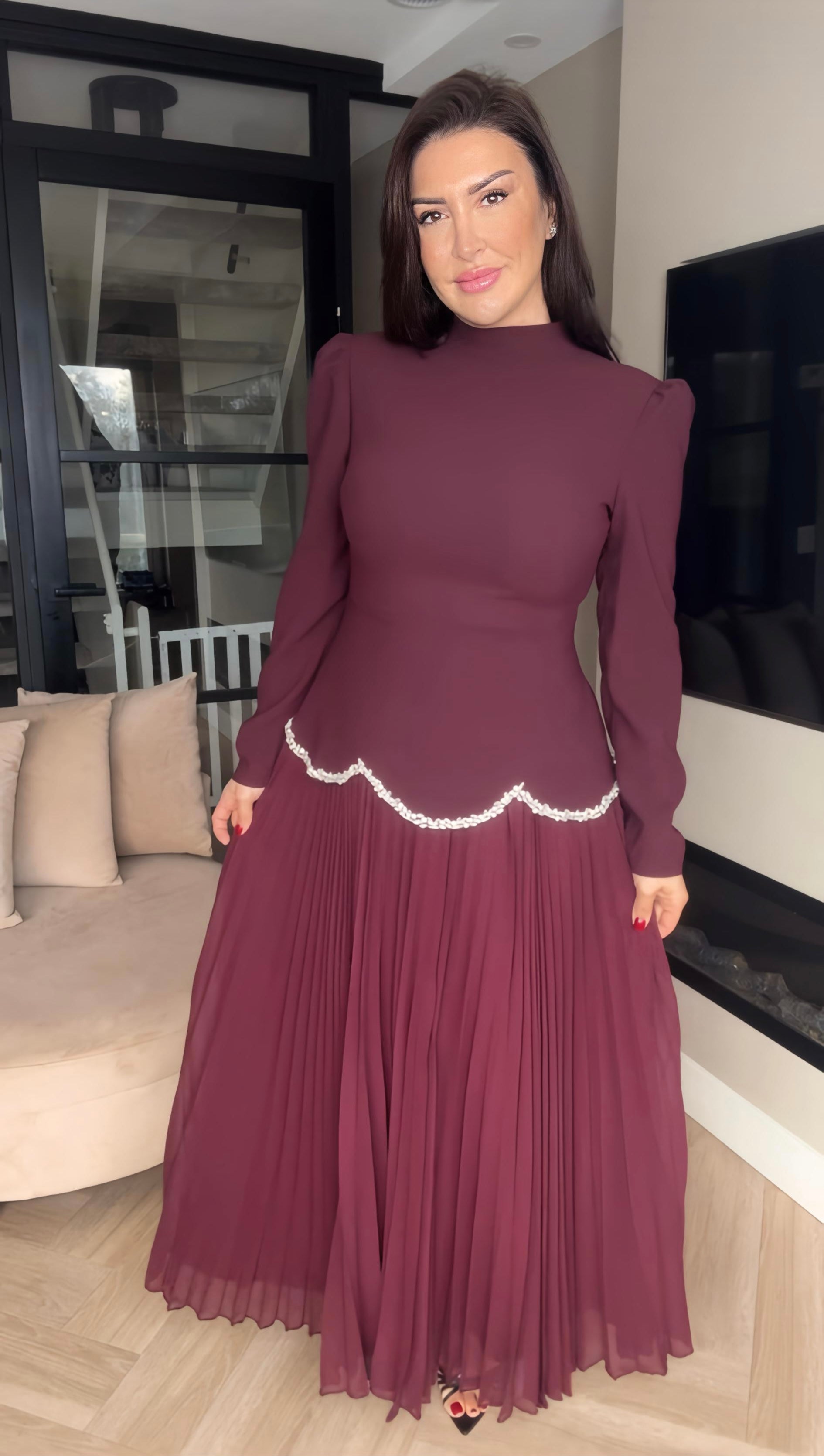 Bordeaux avondjurk élégance