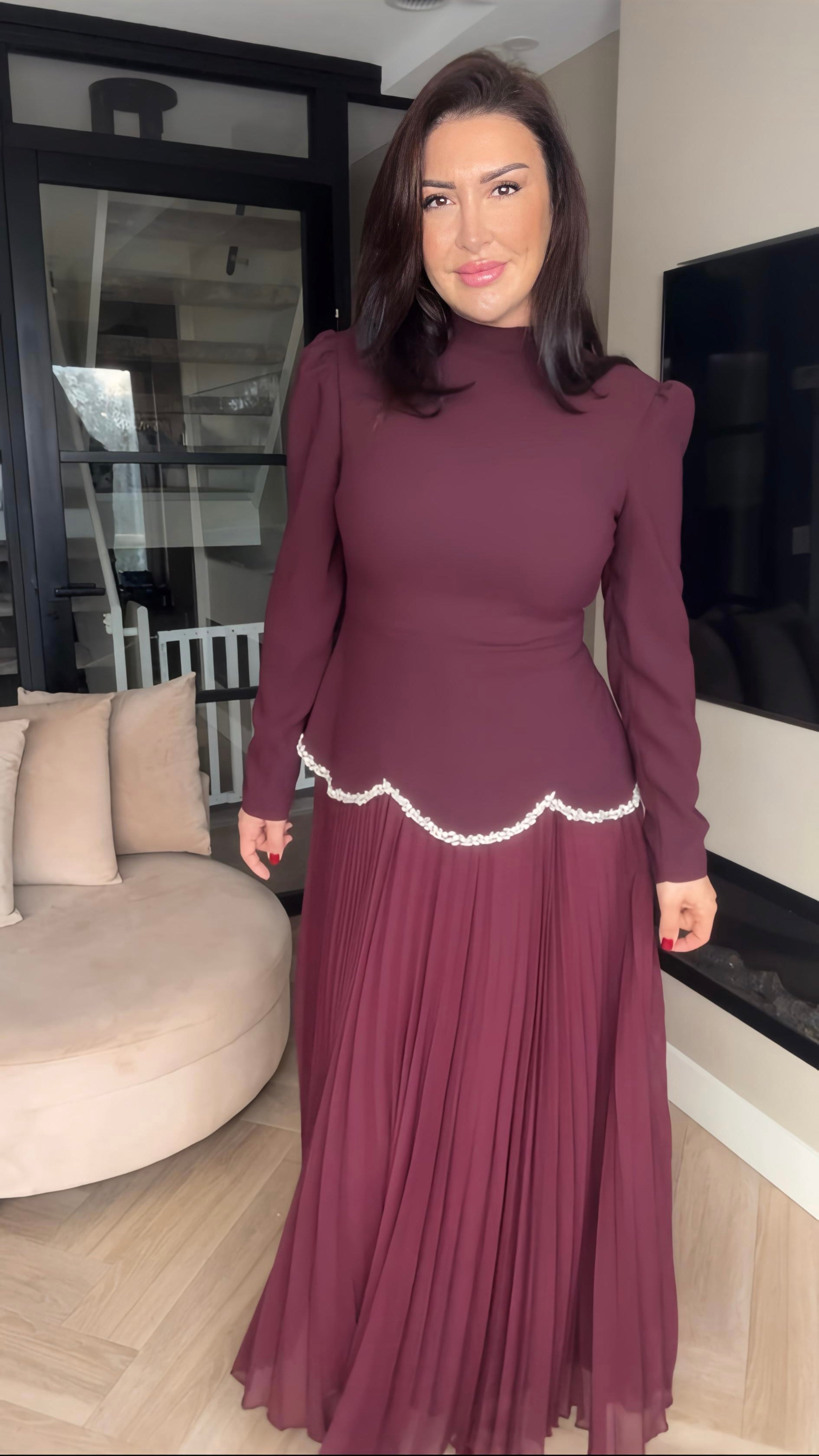 Bordeaux avondjurk élégance