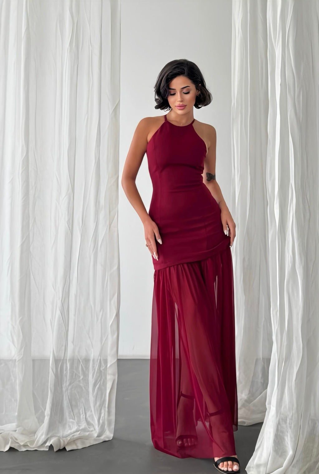 Bordeaux Elegance Dress
