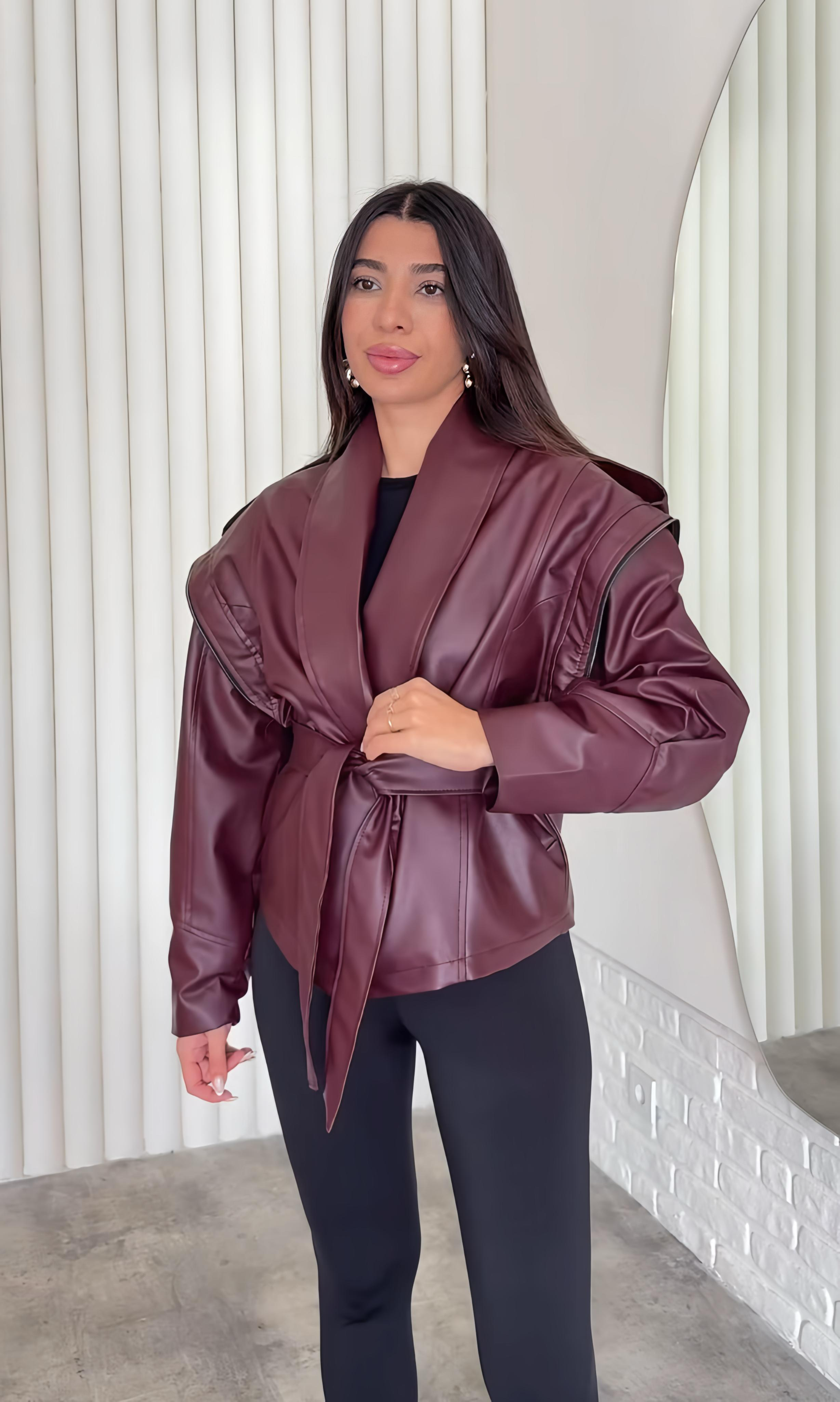Bordeaux Luxe Wrap Jacket