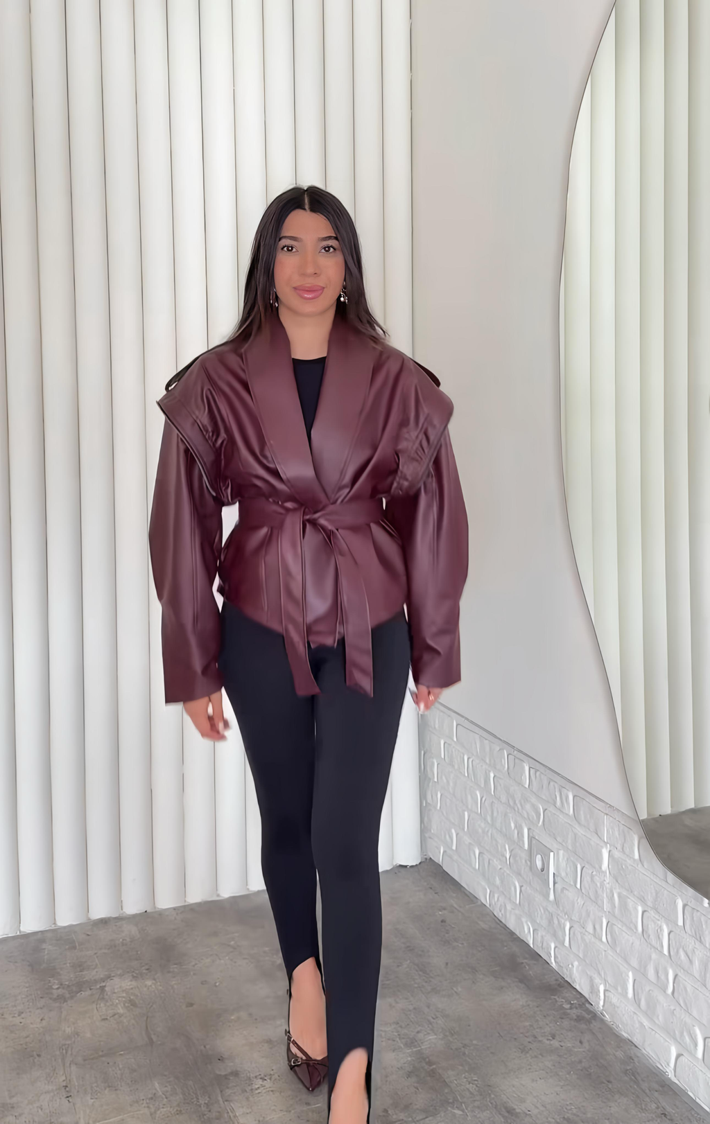 Bordeaux Luxe Wrap Jacket
