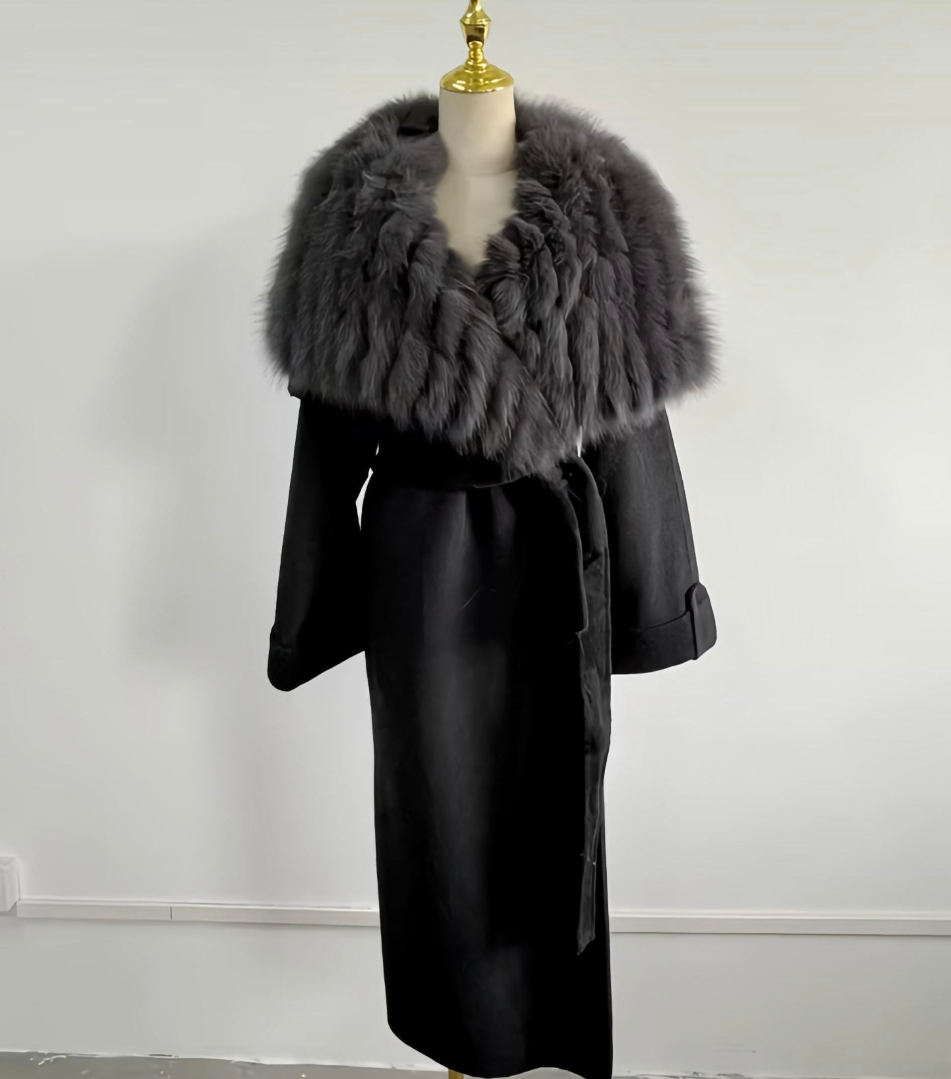 AVELINE Winter Mantel- Zwart