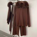 Cashmere Chocolate Elegance Faux Fur Set