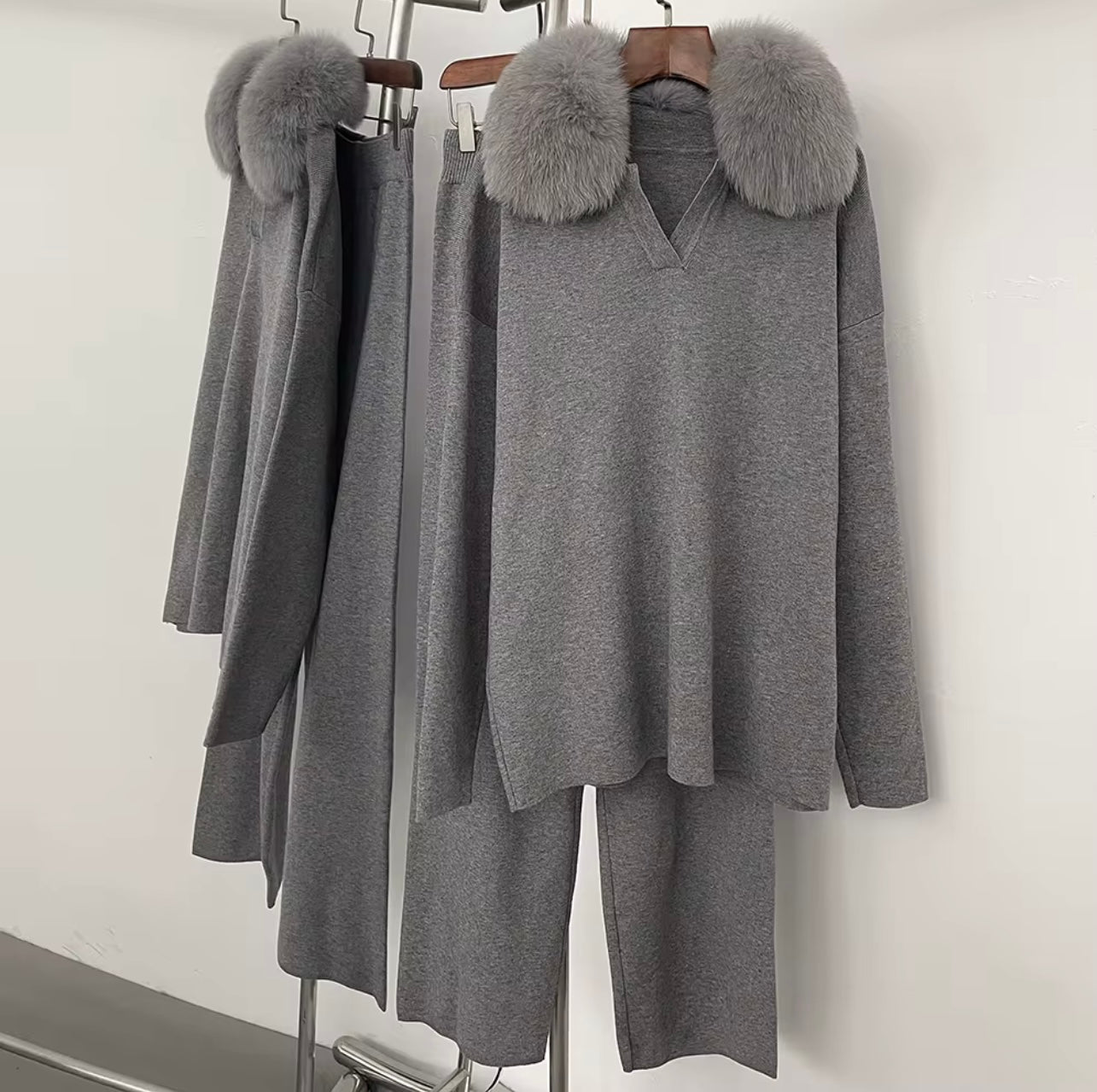 Chasmere Luxe Bonte Set- Grijs