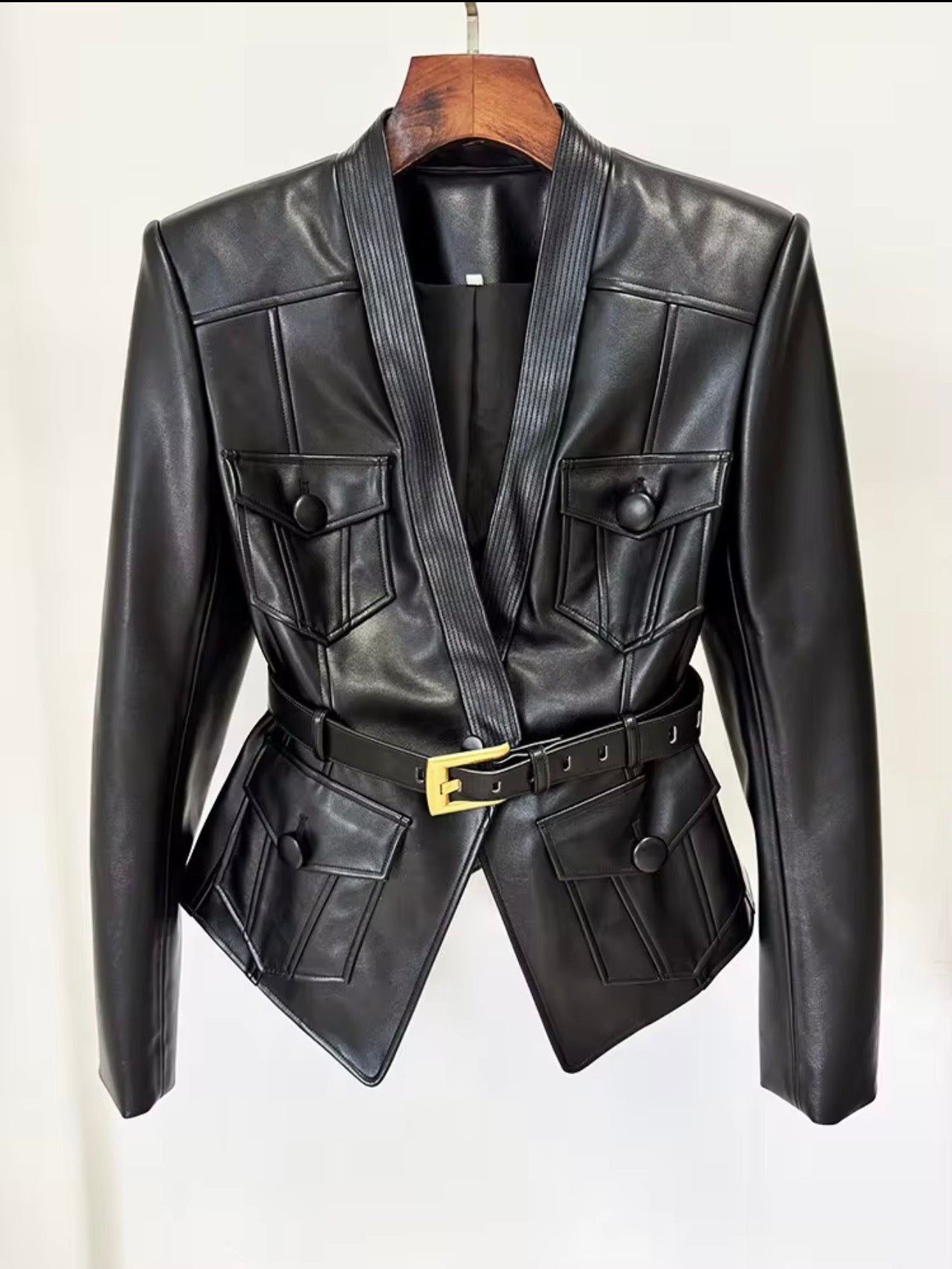Élise Noir Belted Jacket