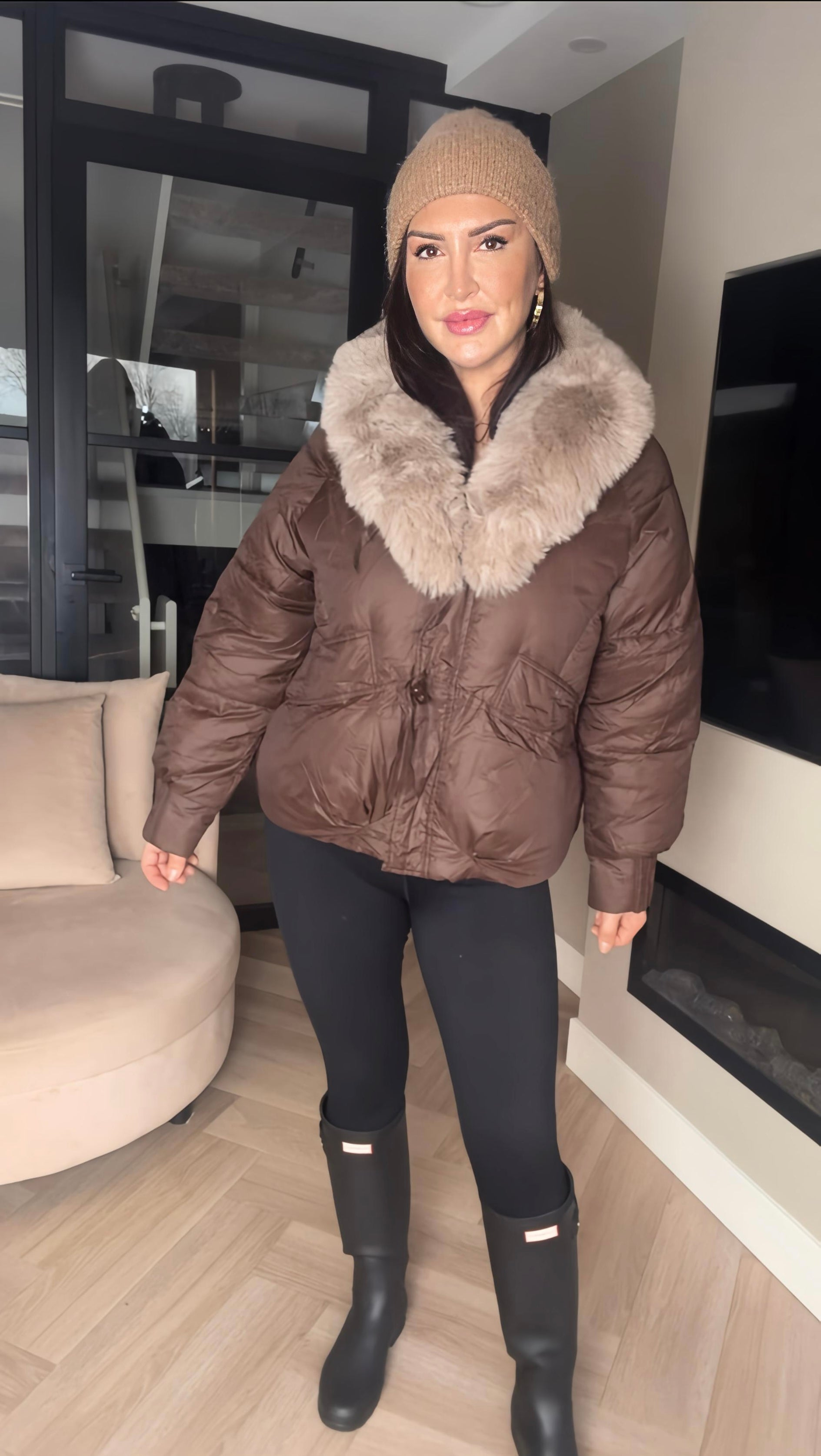 Mocha Frost Luxe Puffer Jacket