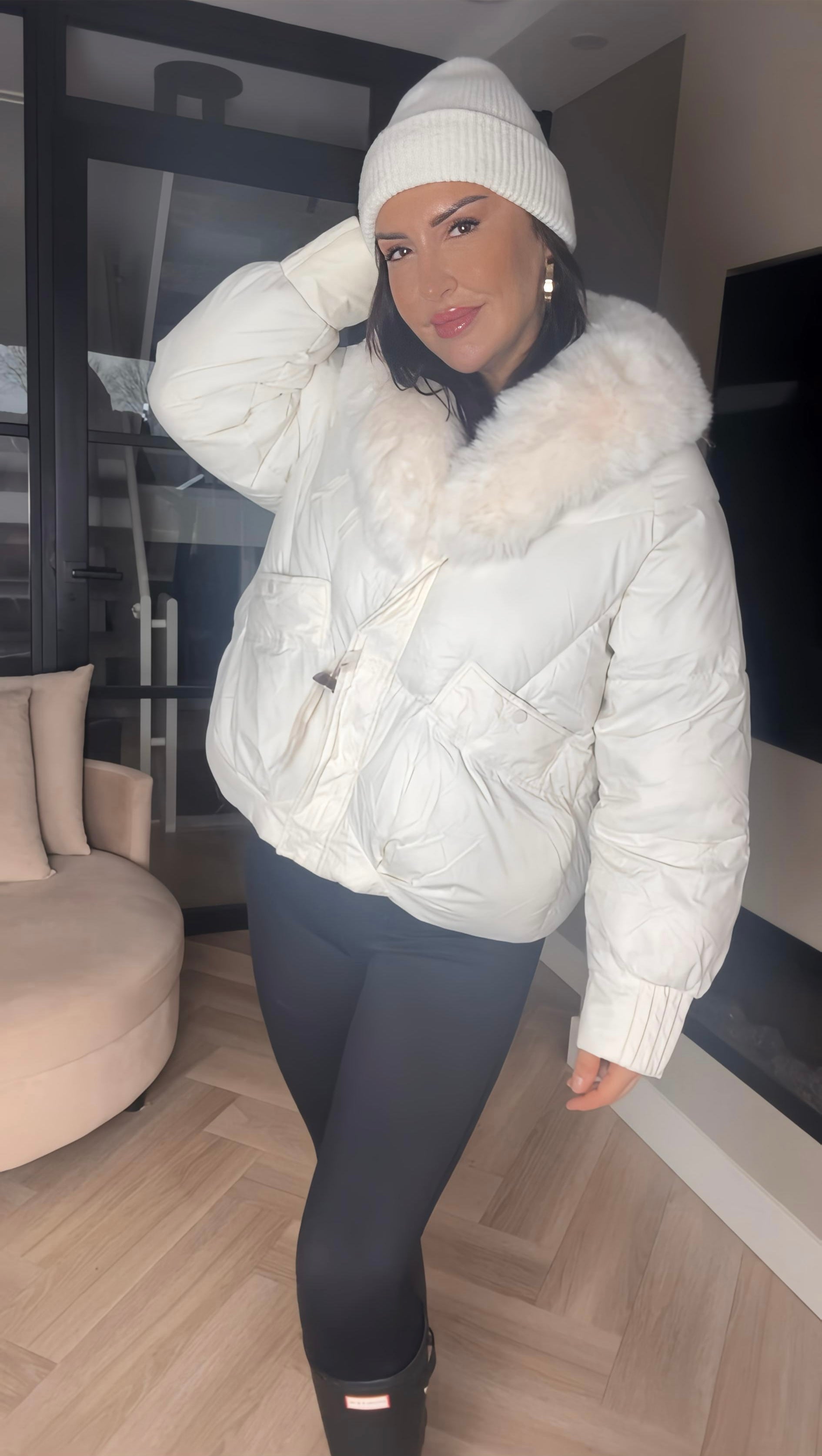 Ivory Snow Luxe Fur Puffer